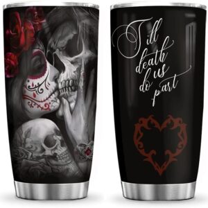 Skull Couple Till Death All Over Print Tumbler