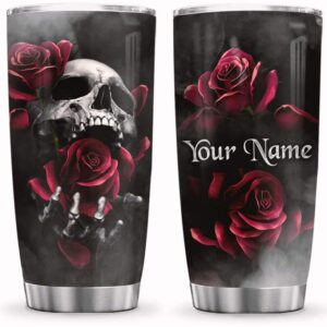Skull and Rose Inspiration Motivation All Over Print Tumbler